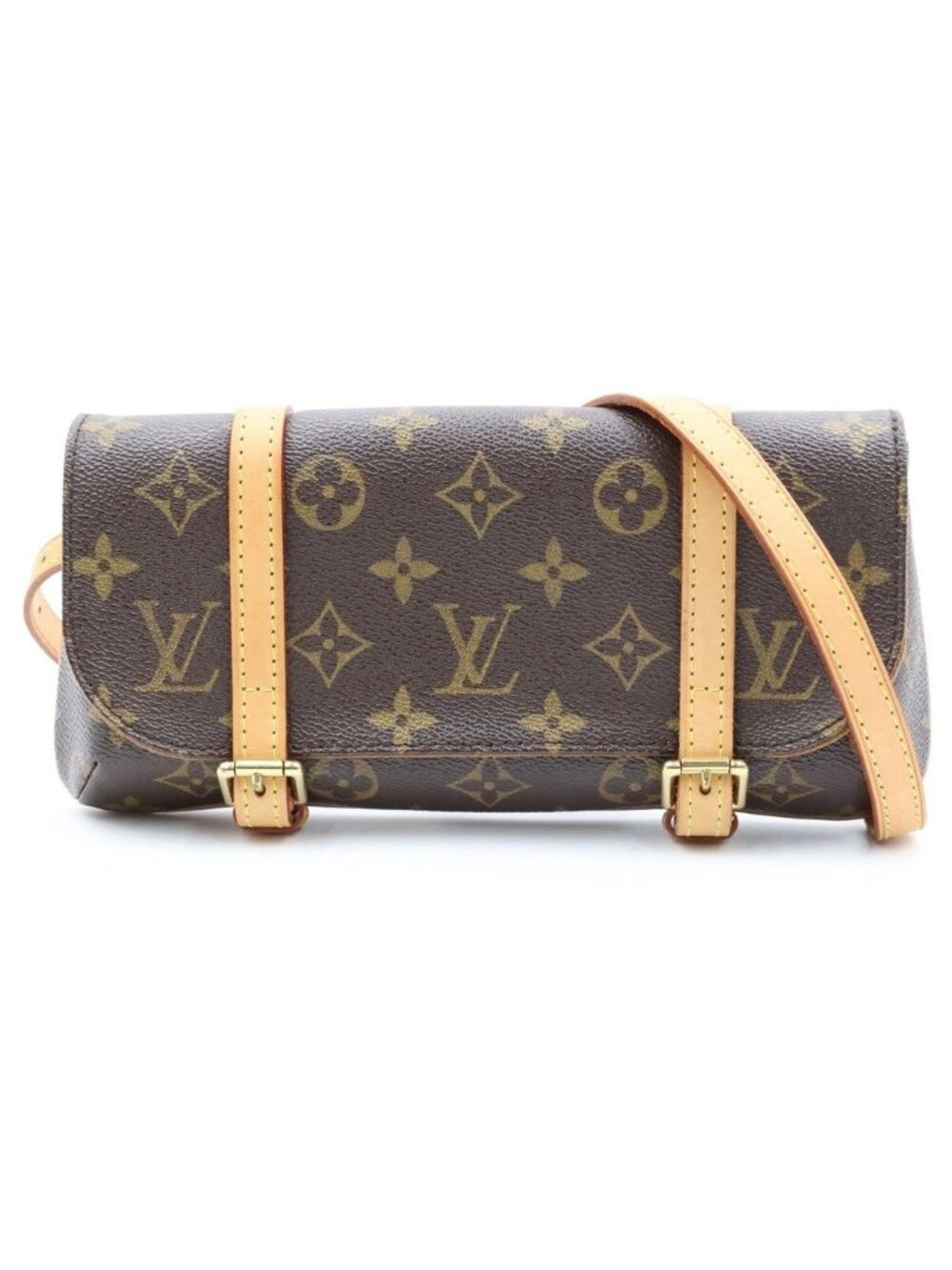 Louis Vuitton Monogram Pochette Marelle Shoulder Bag Brown Leather